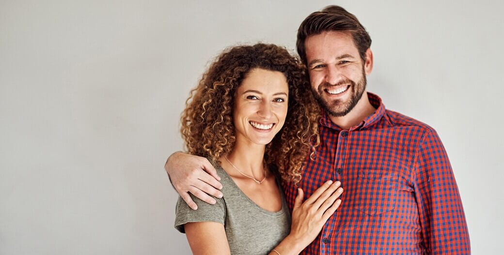 Young couple smiling together