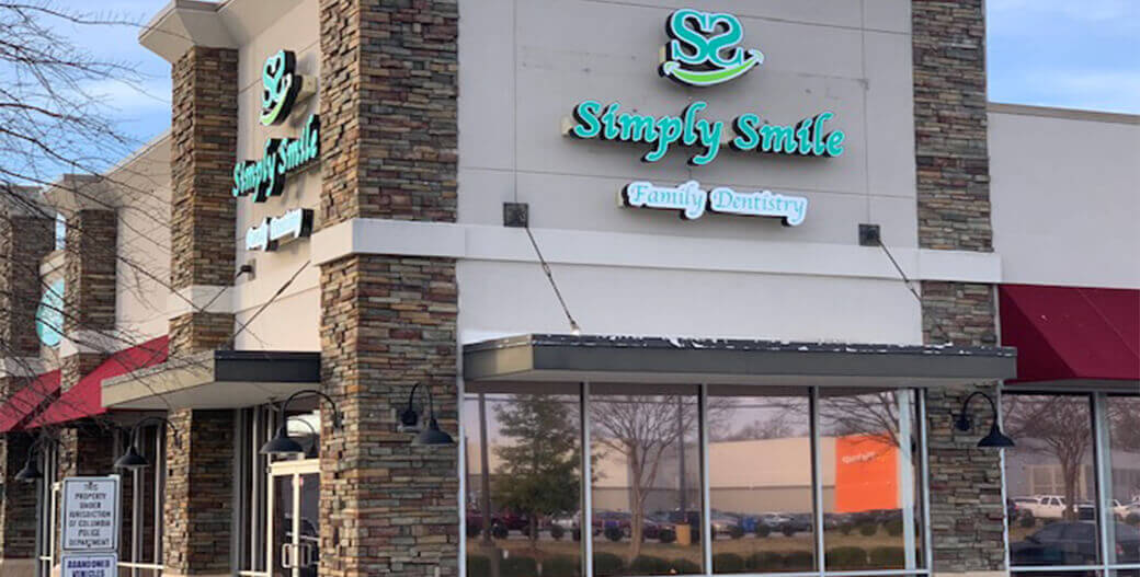 Storefront view of Simply Smile Family Dentistry, your family dentist in Columbia, South Carolina